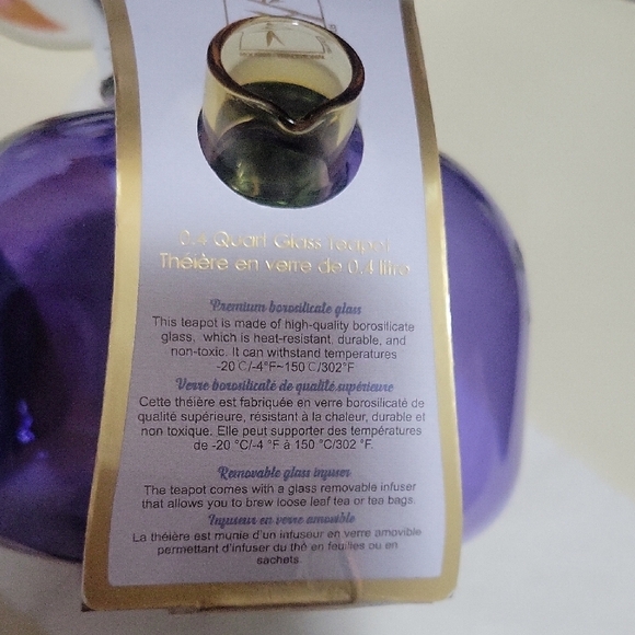 Vibrant Glass Teapot with Lid - Picture 6 of 10